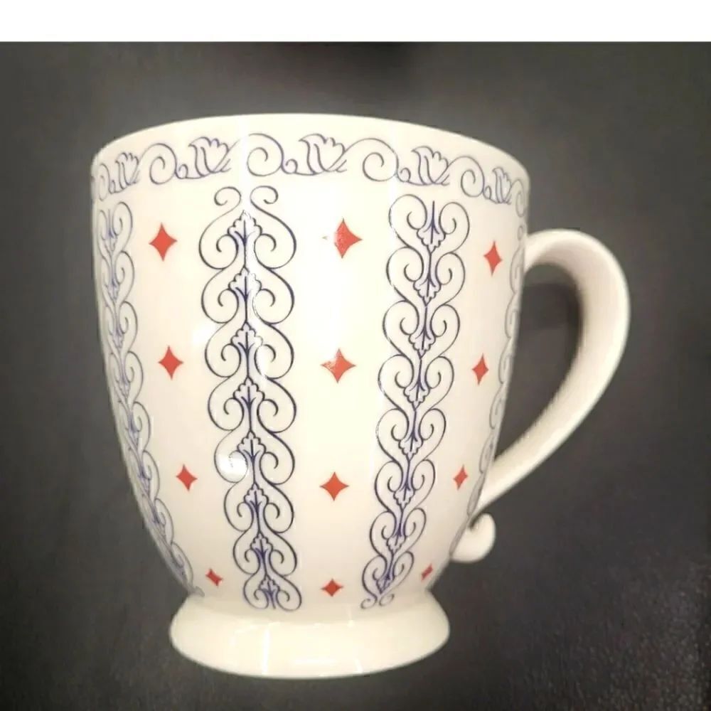 NEW Starbucks Barista 2003 Scroll Blue Interior Silver Border 20 oz. Large Mug